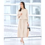 シーシェル(WH) | ノーカラーパールペプラムワンピーススーツ | RUIRUE BOUTIQUE