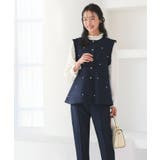 【3点set】ドレスアップ ペプラムジレ＆スリムテーパードパンツフリルブラウス付… | RUIRUE BOUTIQUE | 詳細画像4 