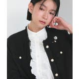 ノーカラーツイードフリルワイドパンツスーツ | RUIRUE BOUTIQUE | 詳細画像3 