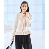 ノーカラーツイードフリルワイドパンツスーツ | RUIRUE BOUTIQUE | 詳細画像7 