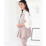 【3点set】 レイヤードペプラムジレ＆スリムテーパードパンツビジューブラウス付… | RUIRUE BOUTIQUE | 詳細画像5 
