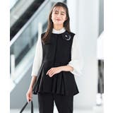 【3点set】 レイヤードペプラムジレ＆スリムテーパードパンツビジューブラウス付… | RUIRUE BOUTIQUE | 詳細画像9 