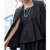 【3点】ピークドラペルジャケット＆ペプラムジレ＆タックワイドパンツセット | RUIRUE BOUTIQUE | 詳細画像13 