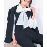 【3点】ピークドラペルジャケット＆ペプラムジレ＆タックワイドパンツセット | RUIRUE BOUTIQUE | 詳細画像3 