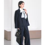 【3点】ピークドラペルジャケット＆ペプラムジレ＆タックワイドパンツセット | RUIRUE BOUTIQUE | 詳細画像4 