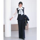【3点】ピークドラペルジャケット＆ペプラムジレ＆タックワイドパンツセット | RUIRUE BOUTIQUE | 詳細画像5 
