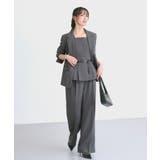 【3点】ピークドラペルジャケット＆ペプラムジレ＆タックワイドパンツセット | RUIRUE BOUTIQUE | 詳細画像6 