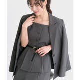 【3点】ピークドラペルジャケット＆ペプラムジレ＆タックワイドパンツセット | RUIRUE BOUTIQUE | 詳細画像7 