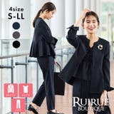 【3点】ノーカラージャケット&フリルトップス&スリムパンツセット | RUIRUE BOUTIQUE | 詳細画像1