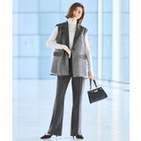 チャコール(DGY) | オーガンジー付きテーラードジレ＆フレアパンツセット | RUIRUE BOUTIQUE