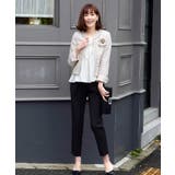 ベージュツイード×ブラック(CB) | パンツスーツアンサンブルセット | RUIRUE BOUTIQUE