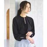 スリットパールスタンドカラーブラウス | RUIRUE BOUTIQUE | 詳細画像7