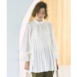 ホワイト(WH) | プリーツプルオーバーブラウス | RUIRUE BOUTIQUE