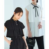 選べるデザインパールボタンフレンチスリーブブラウス | RUIRUE BOUTIQUE | 詳細画像1