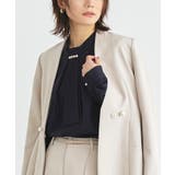 B長袖/ネイビー(2NE) | 選べるデザイン フロントタックボウタイブラウス[長袖/半袖] | RUIRUE BOUTIQUE
