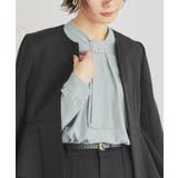 B長袖/ライトブルー(2PBU) | 選べるデザイン フロントタックボウタイブラウス[長袖/半袖] | RUIRUE BOUTIQUE