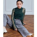 グリーン(DGR) | ラメチュール シアートップス(ボウタイ付) | RUIRUE BOUTIQUE