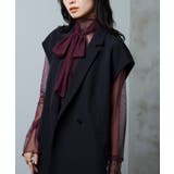 ワイン(DRE) | ラメチュール シアートップス(ボウタイ付) | RUIRUE BOUTIQUE