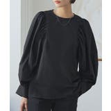 ブラック(BL) | タックギャザーボリュームスリーブブラウス | RUIRUE BOUTIQUE