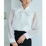 タックスタンドカラー オーガンジーシアーボウタイブラウス | RUIRUE BOUTIQUE | 詳細画像1
