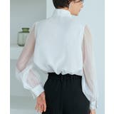 タックスタンドカラー オーガンジーシアーボウタイブラウス | RUIRUE BOUTIQUE | 詳細画像11