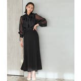 タックスタンドカラー オーガンジーシアーボウタイブラウス | RUIRUE BOUTIQUE | 詳細画像5