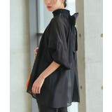 ブラック(BL) | シアーボリュームバックリボンブラウス | RUIRUE BOUTIQUE