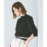 ブラック(BL) | 【洗える】サイドボウタイブラウス | RUIRUE BOUTIQUE