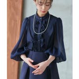 オーガンジースリーブフロントフリルブラウス | RUIRUE BOUTIQUE | 詳細画像7 