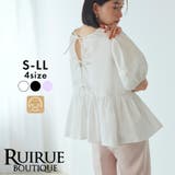 【洗える】前後2wayペプラムリボンブラウス | RUIRUE BOUTIQUE | 詳細画像1 