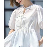 【洗える】前後2wayペプラムリボンブラウス | RUIRUE BOUTIQUE | 詳細画像4 