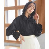 ブラック(BL) | 【洗える】2way プレシャス スタンダードシャツ(ボウタイ付) | RUIRUE BOUTIQUE