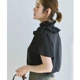【洗える】選べる素材(シアー無地/ドット)フリルスタンドカラーブラウス | RUIRUE BOUTIQUE | 詳細画像20
