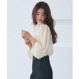 ベージュ(BE) | ドットシフォンピンタックブラウス | RUIRUE BOUTIQUE