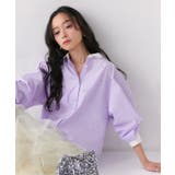 ラベンダー(PPU) | パールドットクロップドシャツ | RUIRUE BOUTIQUE
