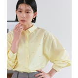 ライトイエロー(PYE) | パールドットクロップドシャツ | RUIRUE BOUTIQUE