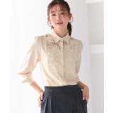 ライトベージュ(PBE) | フラワーモチーフブラウス | RUIRUE BOUTIQUE