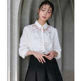 ホワイト(WH) | フラワーモチーフブラウス | RUIRUE BOUTIQUE