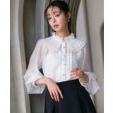 ホワイト(WH) | プリーツカラーブラウス | RUIRUE BOUTIQUE