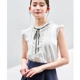 フリルカラー×グログランリボンパールブラウス | RUIRUE BOUTIQUE | 詳細画像4