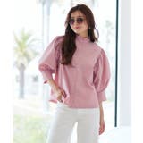 ピンク(PPN) | 洗える フリルスタンドカラー・オーバーブラウス | RUIRUE BOUTIQUE
