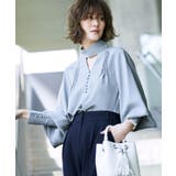 シャビーブルー(PBU) | タックスリーブブラウス | RUIRUE BOUTIQUE