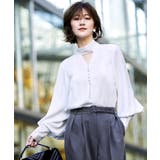ホワイト(WH) | タックスリーブブラウス | RUIRUE BOUTIQUE