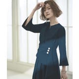 ピーコックブルー(BU) | ウエストパールフレアワンピース | RUIRUE BOUTIQUE