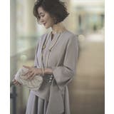 グレージュ(GY) | ウエストパールフレアワンピース | RUIRUE BOUTIQUE