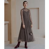 チャコール(DGY) | ラメチュールメロウワンピースドレス | RUIRUE BOUTIQUE