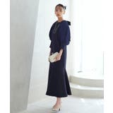 ネイビー(NE) | 構築スリーブマーメイドシルエットロングワンピ | RUIRUE BOUTIQUE