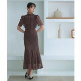 ブラウン(BR) | バックリボンフレアーレースワンピース | RUIRUE BOUTIQUE