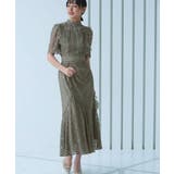 グリーン(GR) | バックリボンフレアーレースワンピース | RUIRUE BOUTIQUE
