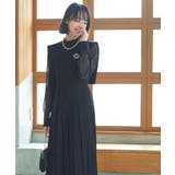 ブラック(BL) | シアースリーブプリーツロングワンピース | RUIRUE BOUTIQUE